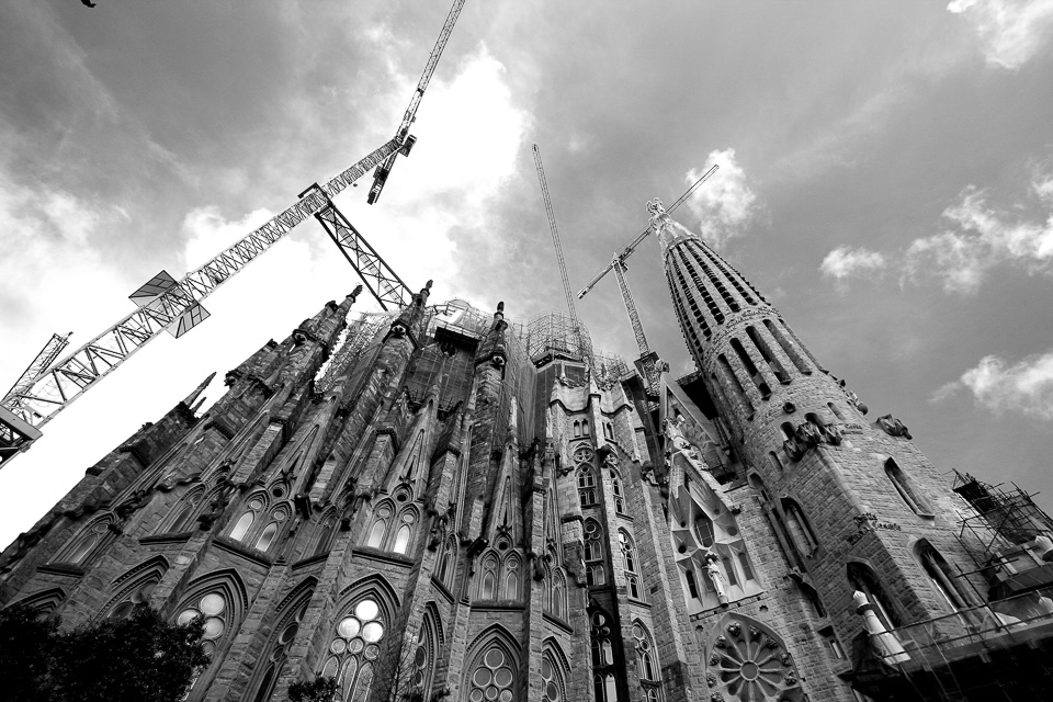 Side view of Sagrada Familia